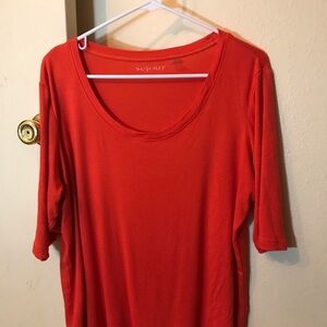Sejour Orange 3/4 Sleeve Relaxed T-Shirt